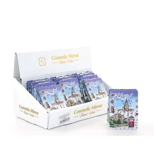 Taşlı İstanbul Tasarımı El Aynası İnce ürün görseli