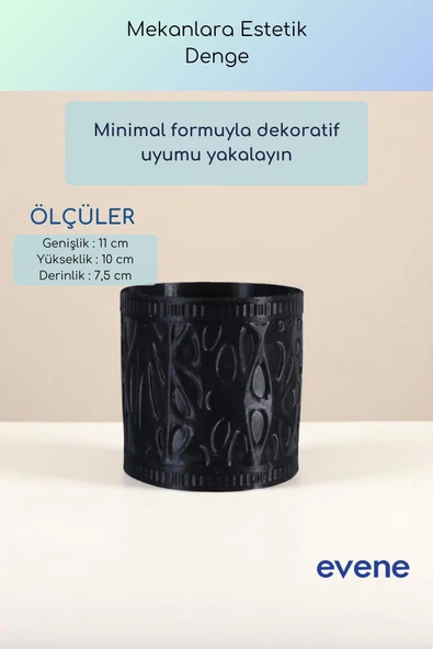 Vazo Küçük Vazo Masa Üstü Vazo Ev Dekorasyon Vazo Siyah Renk Model 76 - Resim 3