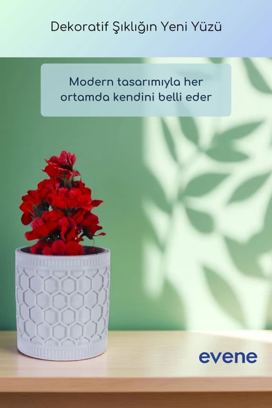 Vazo Küçük Vazo Masa Üstü Vazo Ev Dekorasyon Vazo Beyaz Renk Model 81 - Resim 5