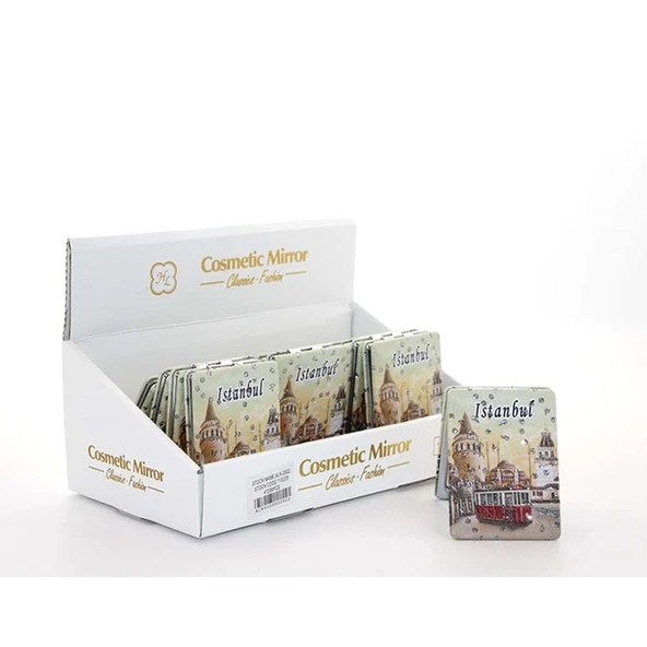 Taşlı İstanbul Tasarımı El Aynası İnce ürün görseli