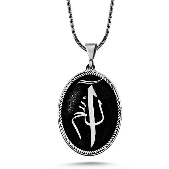 Gümüş Elif Lam Mim Kolye - Resim 4