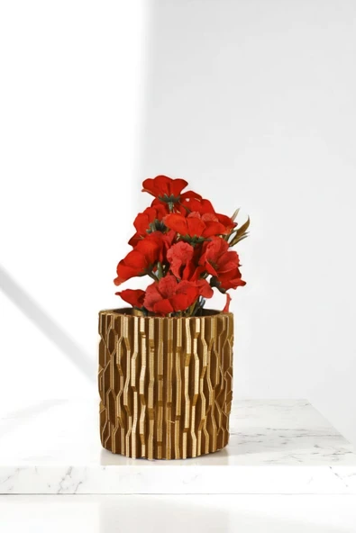 Vazo Küçük Vazo Masa Üstü Vazo Ev Dekorasyon Vazo Beyaz Renk Model 78 - Resim 7