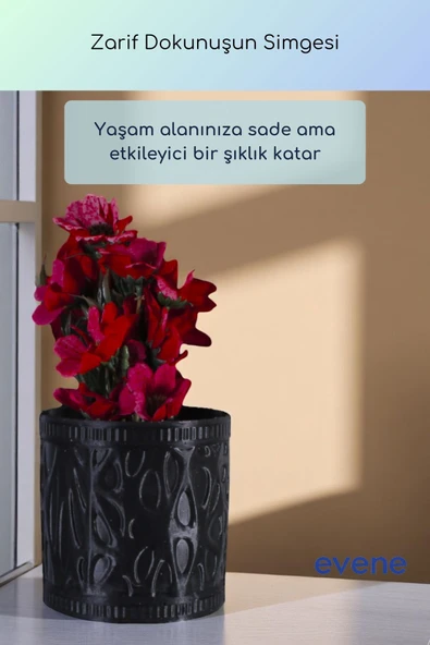Vazo Küçük Vazo Masa Üstü Vazo Ev Dekorasyon Vazo Siyah Renk Model 76 - Resim 2