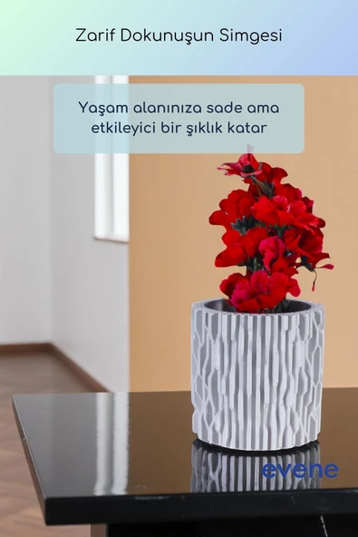 Vazo Küçük Vazo Masa Üstü Vazo Ev Dekorasyon Vazo Beyaz Renk Model 78 - Resim 2