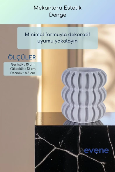 Vazo Küçük Vazo Masa Üstü Vazo Ev Dekorasyon Vazo Beyaz Renk Model 75 - Resim 3