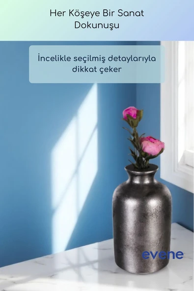 Vazo Küçük Vazo Masa Üstü Vazo Ev Dekorasyon Vazo Beyaz Renk Model 67 - Resim 10