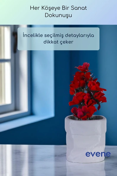 Vazo Küçük Vazo Masa Üstü Vazo Ev Dekorasyon Vazo Siyah Renk Model 80 - Resim 10