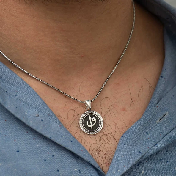 Gümüş Elif Vav Kolye - Resim 2