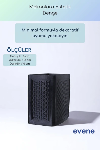 Vazo Küçük Vazo Masa Üstü Vazo Ev Dekorasyon Vazo Siyah Renk Model 92 - Resim 3