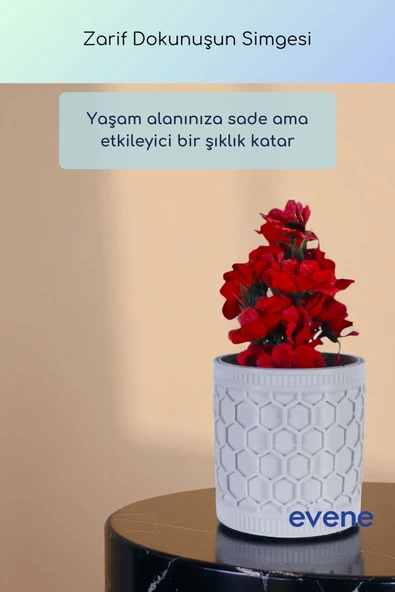 Vazo Küçük Vazo Masa Üstü Vazo Ev Dekorasyon Vazo Beyaz Renk Model 81 - Resim 2