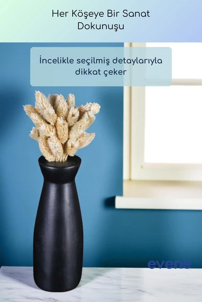 Vazo Küçük Vazo Masa Üstü Vazo Ev Dekorasyon Vazo Siyah Renk Model 74 - Resim 4