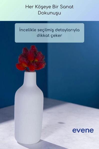 Vazo Küçük Vazo Masa Üstü Vazo Ev Dekorasyon Vazo Siyah Renk Model 71 - Resim 10