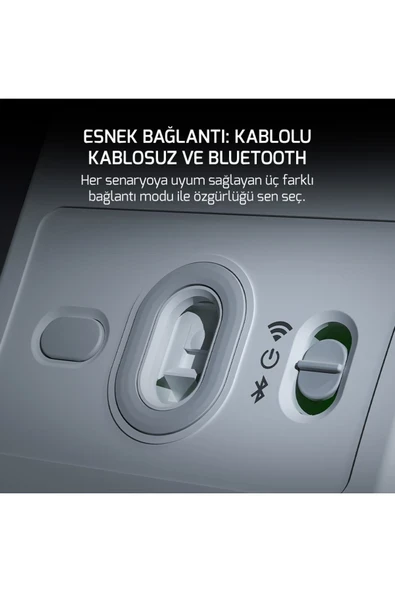 Gamepower Fenix 24.000DPI Triple Mode (Kablolu/bluetooth/2.4g) Beyaz Gaming Mouse - 3