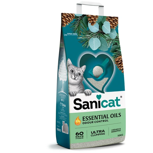 Sanicat Essential Oils Sedir Ve Okaliptus Kokulu Kedi Kumu 10 Kg ürün görseli