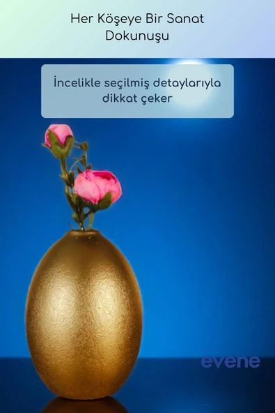 Vazo Küçük Vazo Masa Üstü Vazo Ev Dekorasyon Vazo Altın Renk Model 70 - Resim 4