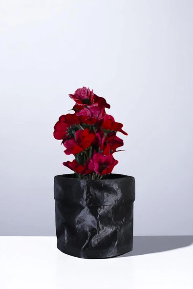 Vazo Küçük Vazo Masa Üstü Vazo Ev Dekorasyon Vazo Siyah Renk Model 80 ürün görseli 1