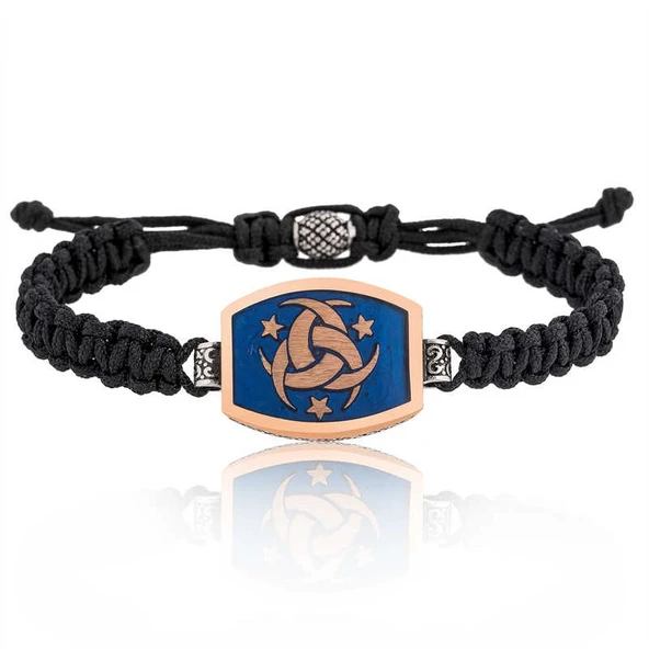 Gümüş Teşkilat-ı Mahsusa Makrome Erkek Bileklik ürün görseli 1