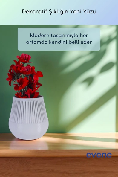 Vazo Küçük Vazo Masa Üstü Vazo Ev Dekorasyon Vazo Beyaz Renk Model 88 - Resim 5