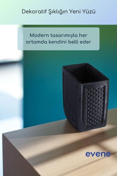 Vazo Küçük Vazo Masa Üstü Vazo Ev Dekorasyon Vazo Siyah Renk Model 92 - Resim 5