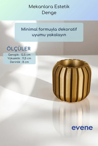 Vazo Küçük Vazo Masa Üstü Vazo Ev Dekorasyon Vazo Altın Renk Model 79 - Resim 3