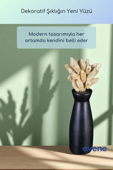 Vazo Küçük Vazo Masa Üstü Vazo Ev Dekorasyon Vazo Siyah Renk Model 74 - Resim 5