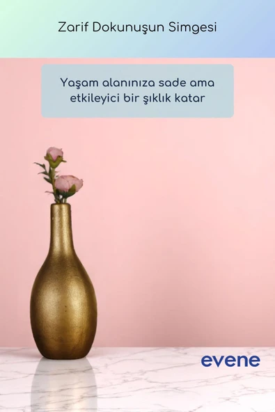 Vazo Küçük Vazo Masa Üstü Vazo Ev Dekorasyon Vazo Altın Eskitme Renk Model 72 - Resim 2