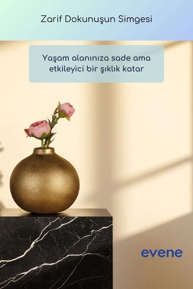 Vazo Küçük Vazo Masa Üstü Vazo Ev Dekorasyon Vazo Altın Renk Model 68 - Resim 8