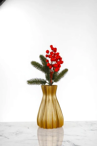 Vazo Küçük Vazo Masa Üstü Vazo Ev Dekorasyon Vazo Altın Renk Model 73 ürün görseli 1