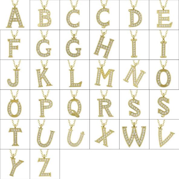 925 Ayar Gümüş Z Harfi Kadın Gümüş Kolye - Resim 2