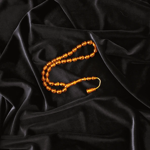 Kehribar Tespih Kahverengi - Resim 3