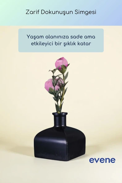 Vazo Küçük Vazo Masa Üstü Vazo Ev Dekorasyon Vazo Siyah Renk Model 62 - Resim 2