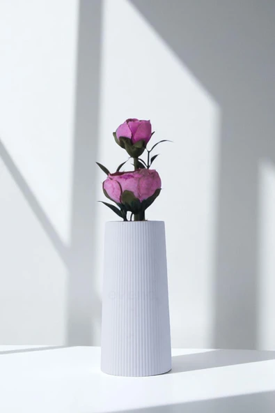 Vazo Küçük Vazo Masa Üstü Vazo Ev Dekorasyon Vazo Beyaz Renk Model 59 ürün görseli 1