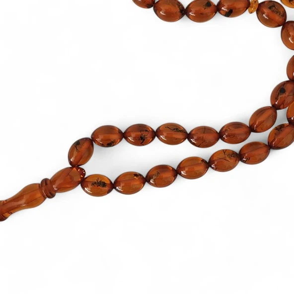 Kehribar Tespih Kahverengi - Resim 2