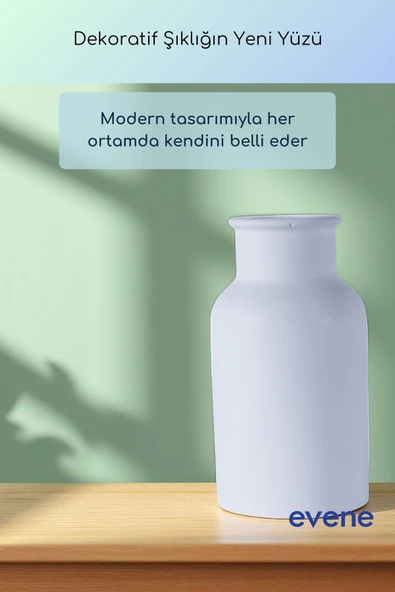 Vazo Küçük Vazo Masa Üstü Vazo Ev Dekorasyon Vazo Beyaz Renk Model 57 - Resim 5