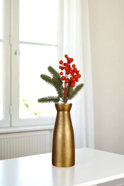 Vazo Küçük Vazo Masa Üstü Vazo Ev Dekorasyon Vazo Altın Eskitme Renk Model 74 ürün görseli 1