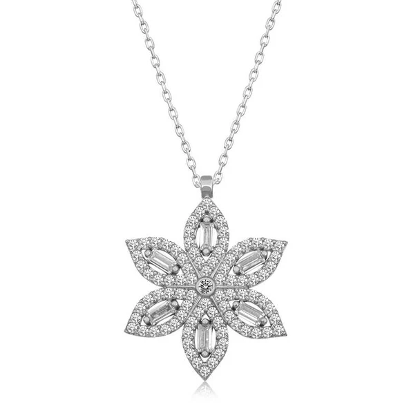 925 Ayar Gümüş Nergiz Çiçeği Kadın Gümüş Kolye ürün görseli 1