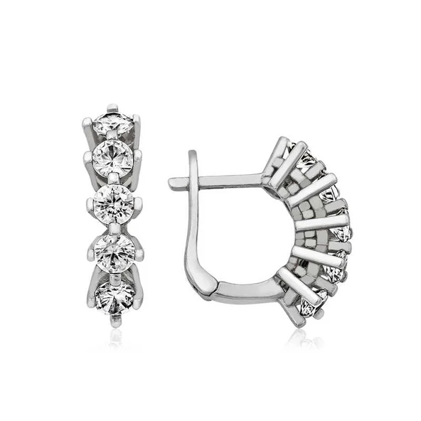 925 Ayar Gümüş 5 Taş Küpe ürün görseli 1