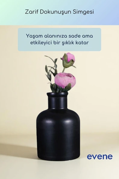 Vazo Küçük Vazo Masa Üstü Vazo Ev Dekorasyon Vazo Siyah Renk Model 56 - Resim 2