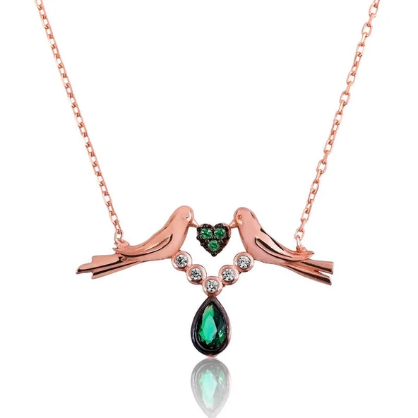 925 Ayar Gümüş Sevgi Kuşu Kadın Gümüş Kolye ürün görseli 1