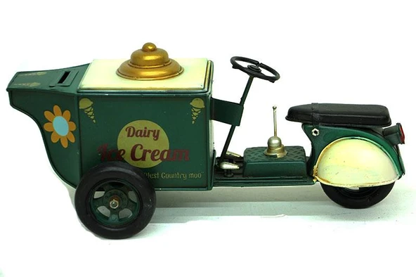 Dekoratif Metal Dondurma Arabası Biblo Ev Ofis Hediyelik - Resim 2