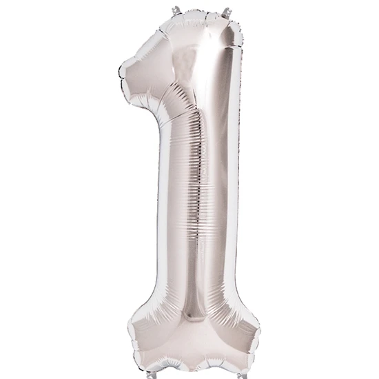 Parti Aksesuar 1 Rakam Folyo Balon Gümüş  40 inç ürün görseli 1