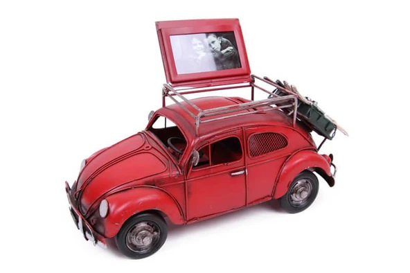 Dekoratif Metal Araba Çerçeveli ve Kumbaralı Hediyelik - Resim 2