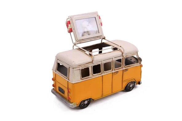 Dekoratif Metal Minibüs Kalemlik Çerçeveli Biblo - Resim 3