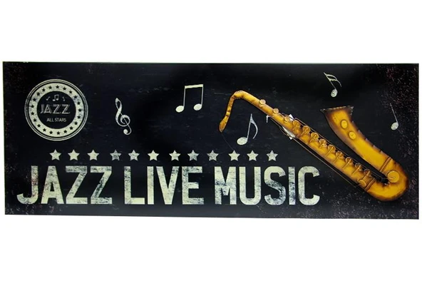 Pano Saksafon Vintage Müzik Temalı Dekoratif Hediyelik ürün görseli 1
