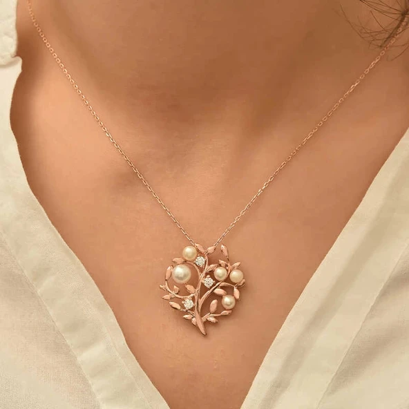 925 Ayar Gümüş Hayat Ağacı Kolye - Resim 2