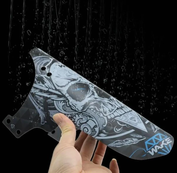 Wake Mtb Bisiklet Çamurluk Trekking Ön Veya Arkaya Takılabilir 4 Adet Cırt Kelepçe Hediyeli Skulls Kurukafa - Resim 4