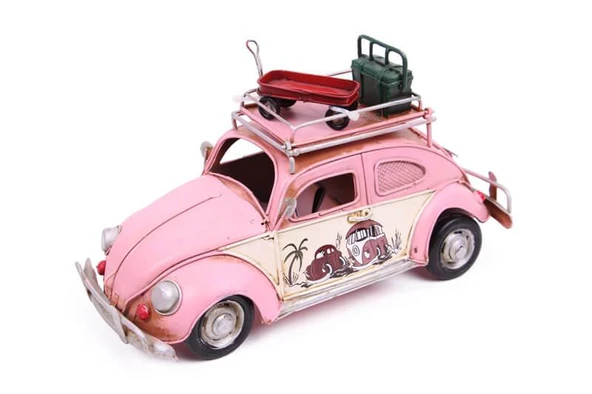 Dekoratif Metal Araba Çerçeveli Kumbaralı Biblo - Resim 4