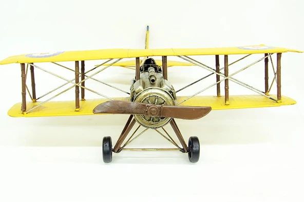 Dekoratif Metal Uçak Çift Kanatlı Biblo Dekoratif Hediyelik ürün görseli 1