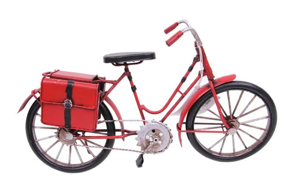 Dekoratif Metal Bisiklet Çantalı Vintage Ev Ofis Hediyelik ürün görseli 1