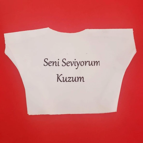Seni Seviyorum Kuzum Yazılı Oyuncak Peluş Tişörtü ürün görseli 1